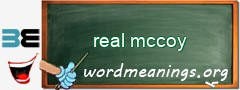 WordMeaning blackboard for real mccoy